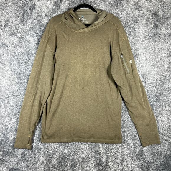 Kuhl Hoodie Mens XL Brown Vendetta Lightweight Pullover Organic Cotton - Picture 1 of 9